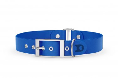 Guinzaglio Duo per Cani: Blu & Blu con componenti in Argento