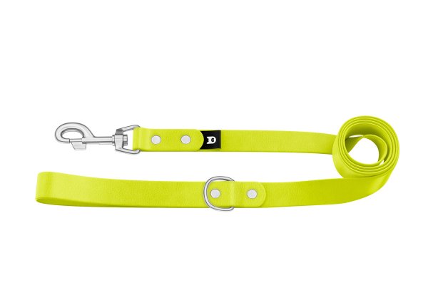 Guinzaglio Base per Cani: Giallo neon con componenti in Argento