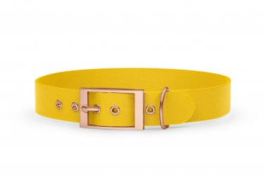 Collare per Cani Avventura: Giallo con Oro rosa