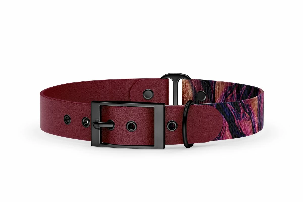 Collare cane Collezione Duo Bordeaux